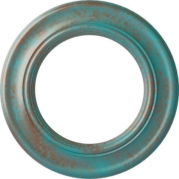 Ekena Millwork Holmdel Ceiling Medallion (Canopies up to 12 7/8"), 20 7/8"OD x 12 7/8"ID x 1"P, Copper Green Patina CM20HOCGS - main